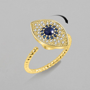 Anillo de ojo dorado con circonia Anti estrés Anillo de ojo dorado con circonia Anti estrés