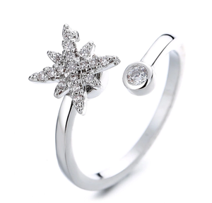 Anillo plateado estrella Anti estrés Anillo plateado estrella Anti estrés