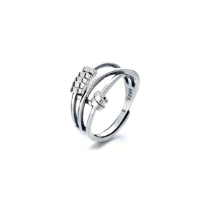 Anillo de cuentas plateado Anti estrés Anillo de cuentas plateado Anti estrés