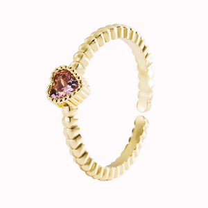 Anillos corazón diamante rosa clarito Anillos corazón diamante rosa clarito