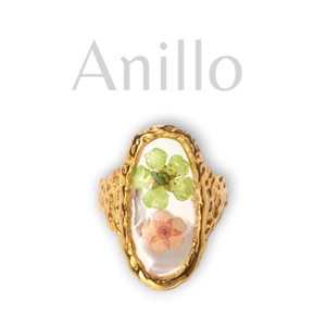 Anillo elegante de flores encapsuladas Anillo elegante de flores encapsuladas