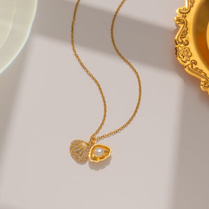 Collar Kai II dorado con perla Collar Kai II dorado con perla
