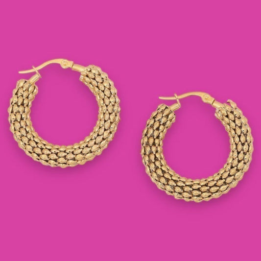 Arracadas grandes circulares texturas