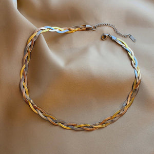 Collar trenzado bicolor acero de titanio Collar trenzado bicolor acero de titanio