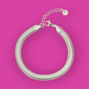 Pulsera de hueso de serpiente plateada acero inoxidable Pulsera de hueso de serpiente plateada acero inoxidable