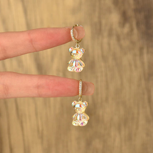 Aretes de osito enchapados