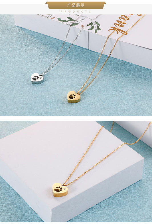 Collar dije huellita perro gato casual básica