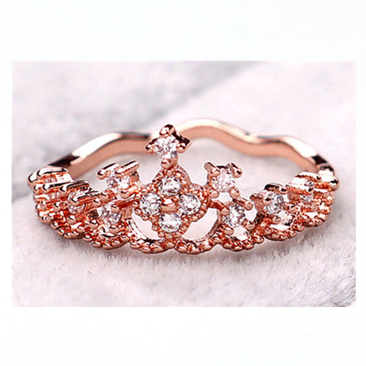 Anillo romántico corona rose gold