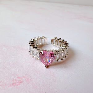 Anillo Lily plateado con rosa Anillo Lily plateado con rosa
