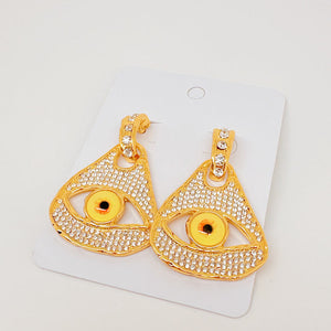 Aretes Anatomy Ojo amarillo con brillos Aretes Anatomy Ojo amarillo con brillos