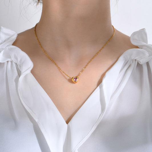 Collar de corazón con circonia romántico casual formal