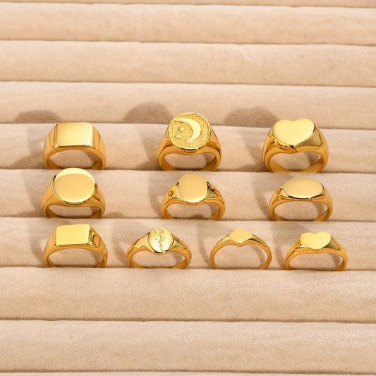 Anillos estilo francés chunky casuales