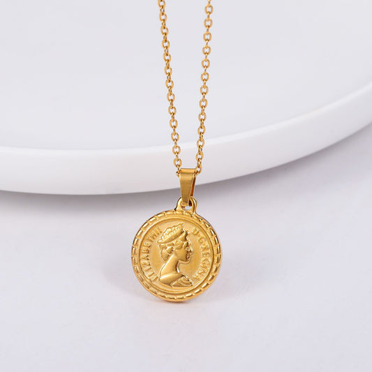 Collar dije moneda vintage moneda casual