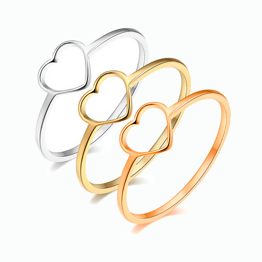 Anillo corazón simple tendencia básico