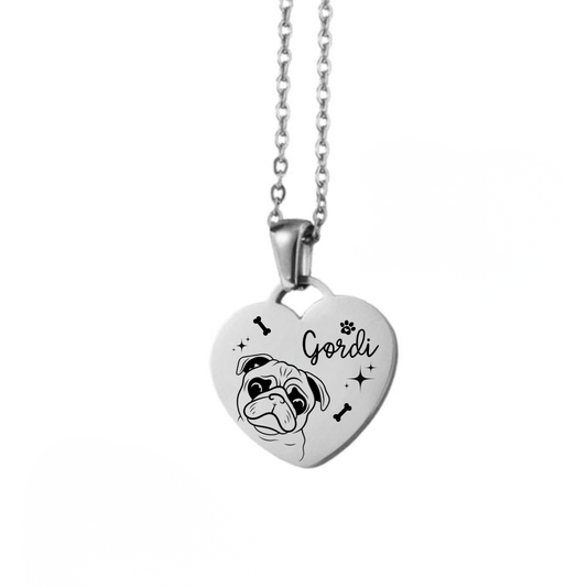 Dije de corazón plateado