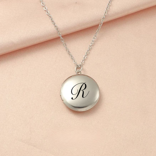 Relicario redondo color plata 2.5cm