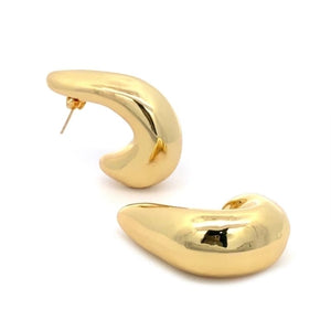 Aretes estilo chunky dorados plateados curvos formal casual Aretes estilo chunky dorados plateados curvos formal casual