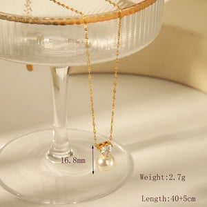Collares estilo dije románticos perla corazón Collares estilo dije románticos perla corazón