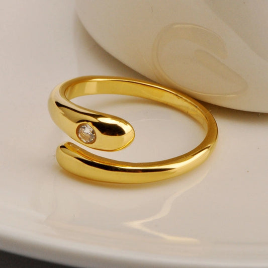 Anillo chunky con circonia básico tendencia