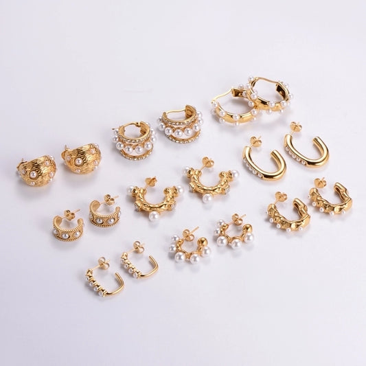 Aretes estilo vintage diseños variados con perlas