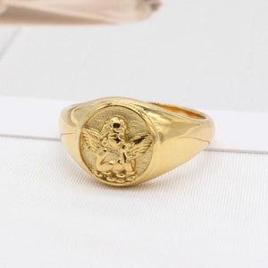 Anillo ángel retro vintage chunky tendencia básico Anillo ángel retro vintage chunky tendencia básico