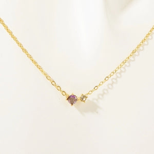 Collar con mini piedra circonia simple básico Collar con mini piedra circonia simple básico