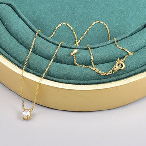 Collar con dije de circonia básico simple casual formal Collar con dije de circonia básico simple casual formal