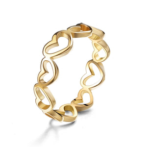 Anillo corazones romántico básico simple Anillo corazones romántico básico simple
