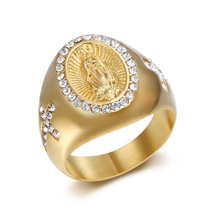 Anillo Guadalupe estilo chunky diario casual formal Anillo Guadalupe estilo chunky diario casual formal