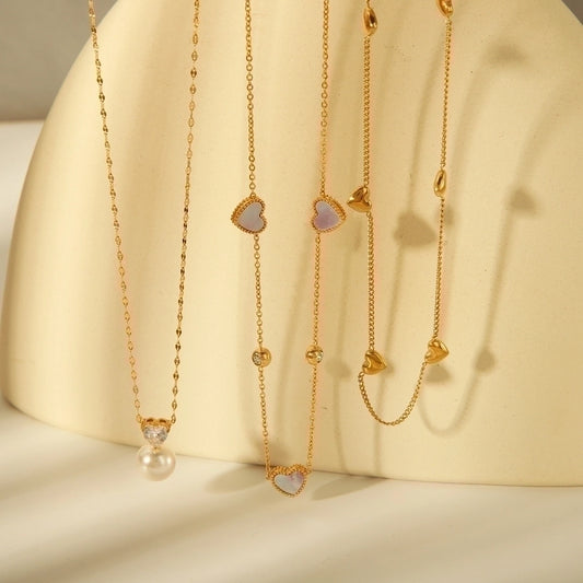 Collares estilo dije románticos perla corazón