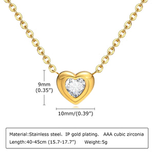 Collar de corazón con circonia romántico casual formal Collar de corazón con circonia romántico casual formal