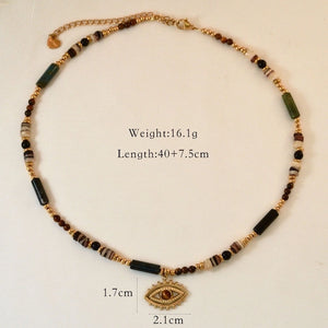 Juego de collares y anillo layering piedra natural estilo étnico Juego de collares y anillo layering piedra natural estilo étnico