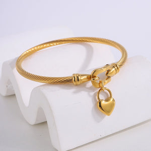 Pulsera con candado de corazón básica Pulsera con candado de corazón básica