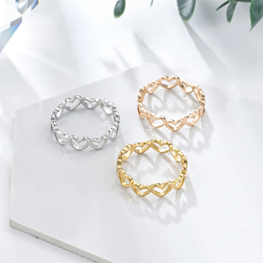 Anillo corazones romántico básico simple