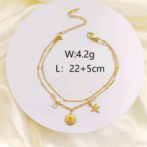 Collar con dijes de concha estrella de mar Collar con dijes de concha estrella de mar