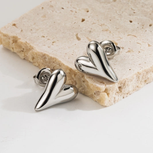 Aretes de corazón estilo básico simple casual