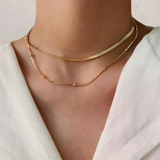 Collares básicos cadenas dorado casual formal