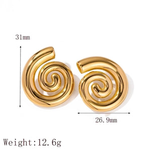 Aretes espirales casuales chunky Aretes espirales casuales chunky
