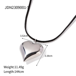 Collar ajustable corazón chunky de lazo Collar ajustable corazón chunky de lazo