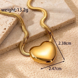 Collar corazón estilo chunky mediano tendencia Collar corazón estilo chunky mediano tendencia