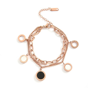 Pulsera doble en tendencia cadena charms Pulsera doble en tendencia cadena charms