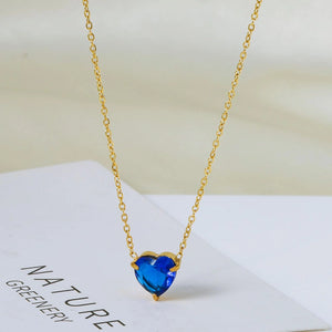 Collar romántico dije corazón piedra colores Collar romántico dije corazón piedra colores