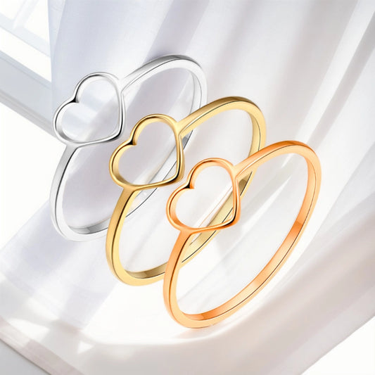 Anillo corazón simple tendencia básico