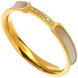 Anillo elegante blanco circonia romántico básico Anillo elegante blanco circonia romántico básico