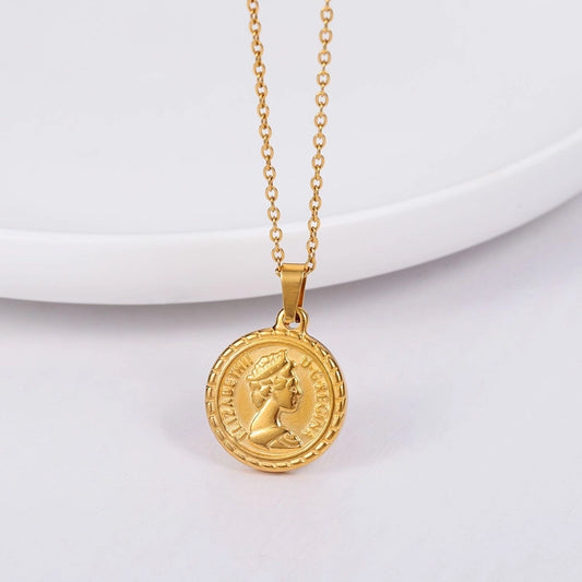 Collar dije moneda vintage moneda casual