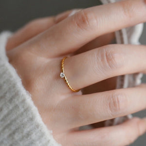 Anillo circonia estilo discreto básico elegante casual Anillo circonia estilo discreto básico elegante casual