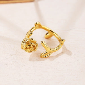 Anillo en forma de rosa casual elegante Anillo en forma de rosa casual elegante