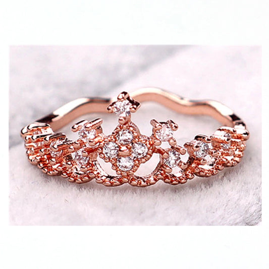 Anillo romántico corona rose gold