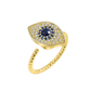 Anillo de ojo dorado con circonia Anti estrés