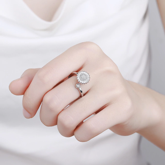 Anillo plateado estrella Anti estrés
